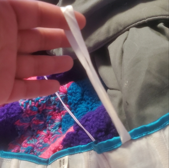 White and Blue Shiney Over Bust Lace Up Corset - Picture 8 of 13